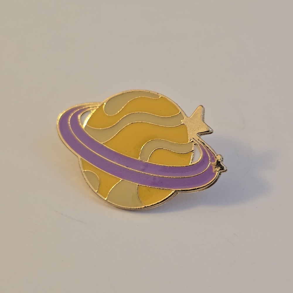 Gold and Purple Planet Brooch